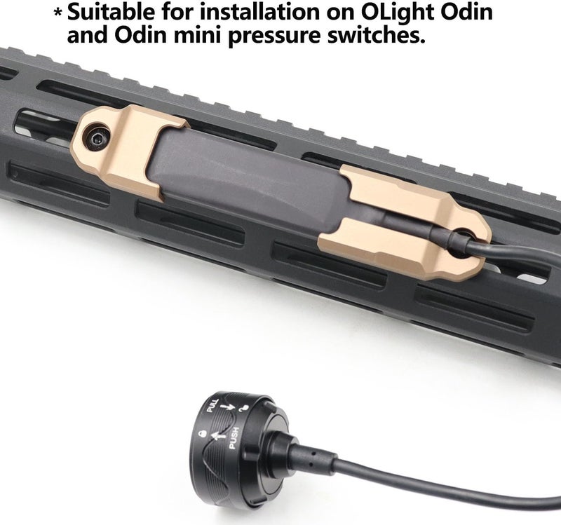 LThyzszb Mlok Remote Pressure Switch Mount for O Light Odin Weapon Lights Tape Switch Mounting Aluminum (Odin Series-Tan) - Image 3